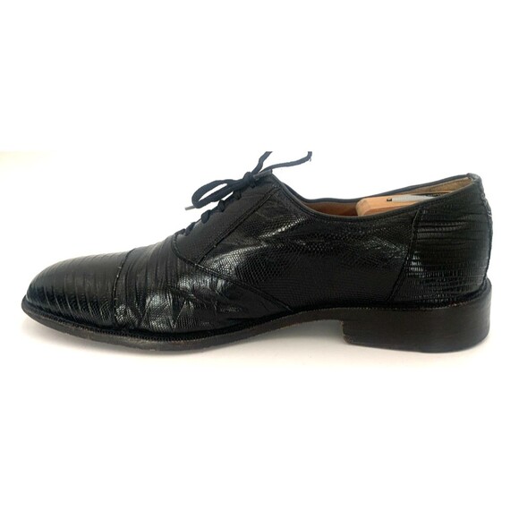 Botticelli Genuine Teju Lizard Black Oxford/Derby Shoes US10-10.5 Made in Italy main image 10
